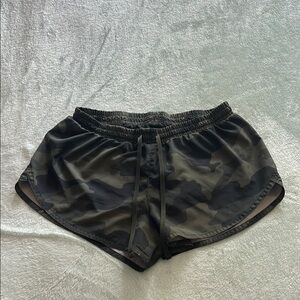 Old Navy Gray and Black Athletic Shorts with Elastic Waistband